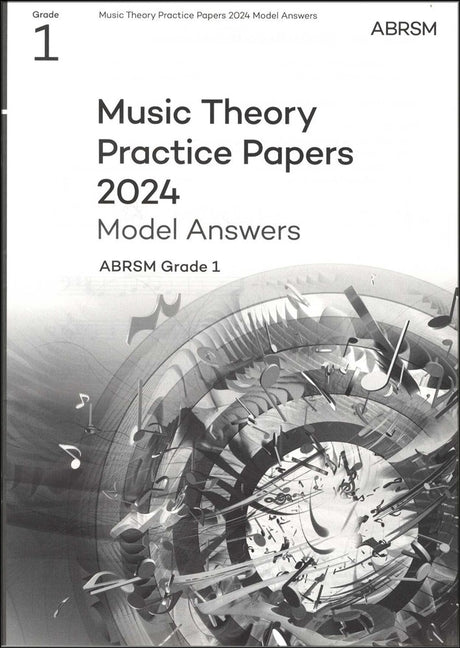 front cover of ABRSM Music Theory Practice Papers 2024 Grade 1 MODEL ANSWERS