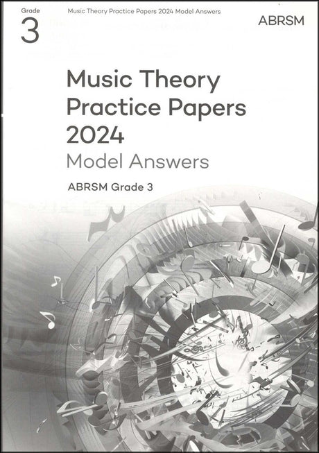 front cover of ABRSM Music Theory Practice Papers 2024 Grade 3 MODEL ANSWERS