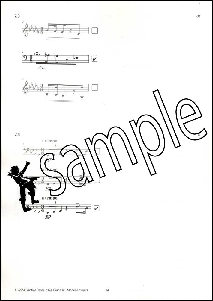 2nd sample page from ABRSM Music Theory Practice Papers 2024 Grade 4 MODEL ANSWERS