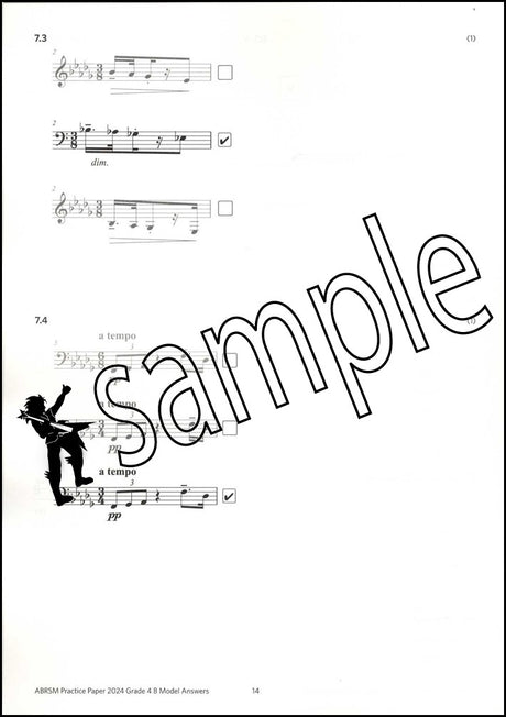 2nd sample page from ABRSM Music Theory Practice Papers 2024 Grade 4 MODEL ANSWERS