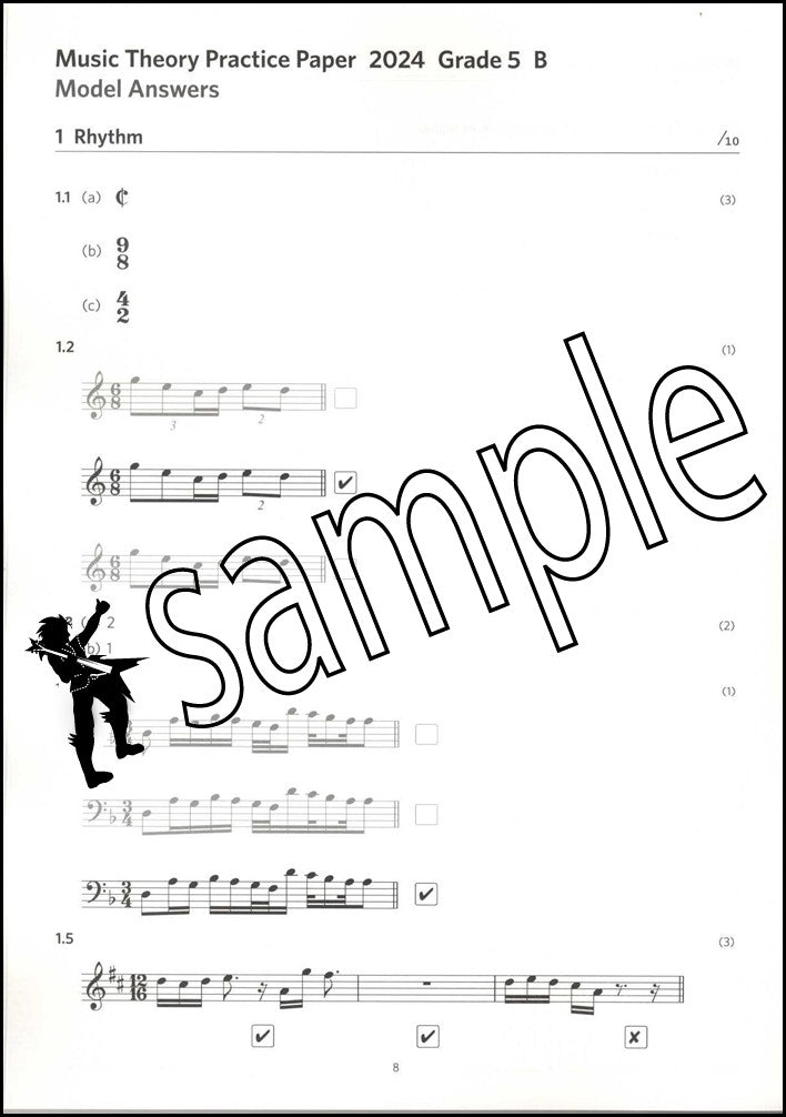 1st sample page from ABRSM Music Theory Practice Papers 2024 Grade 5 MODEL ANSWERS