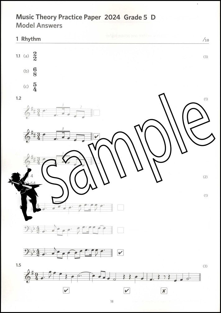 3rd sample page from ABRSM Music Theory Practice Papers 2024 Grade 5 MODEL ANSWERS