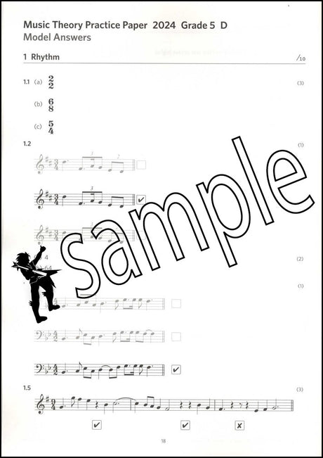 3rd sample page from ABRSM Music Theory Practice Papers 2024 Grade 5 MODEL ANSWERS