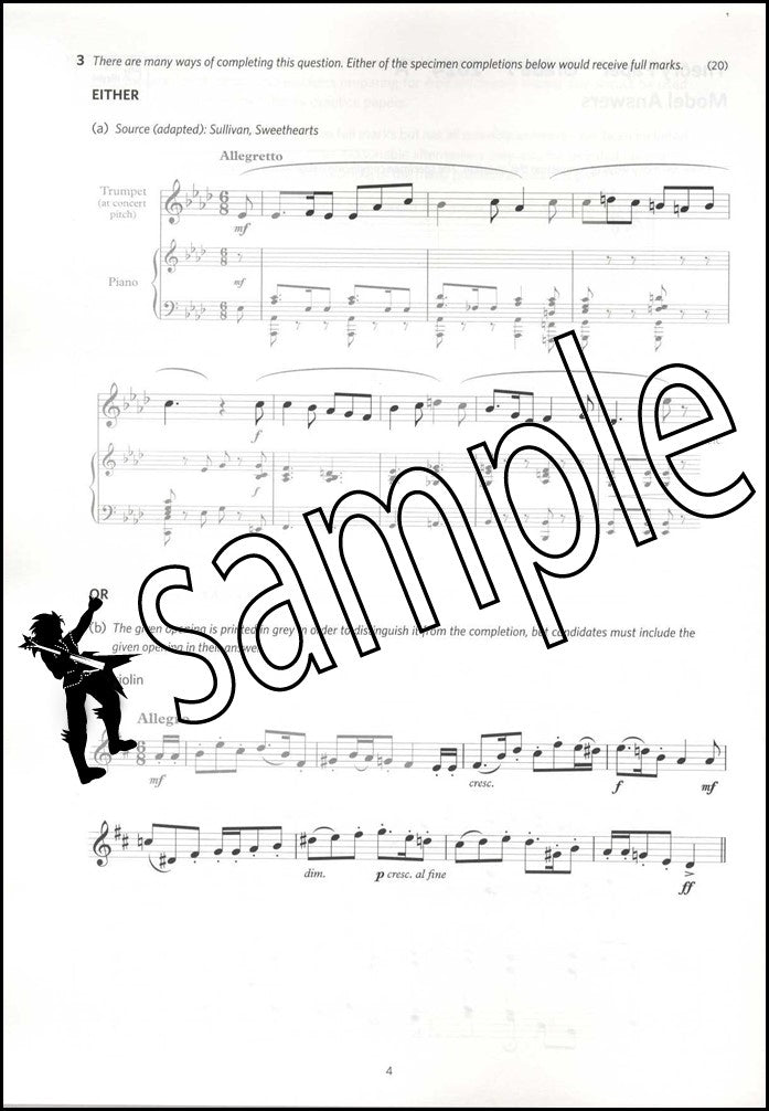 1st sample page from ABRSM Music Theory Practice Papers 2024 Grade 7 MODEL ANSWERS