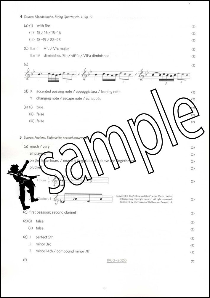 2nd sample page from ABRSM Music Theory Practice Papers 2024 Grade 7 MODEL ANSWERS