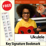 front cover of ABRSM Music Medals Copper Ukulele Pieces together with free Ukulele Chords bookmark