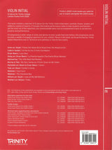 back cover of Trinity College London Violin Exam Pieces Initial from 2025