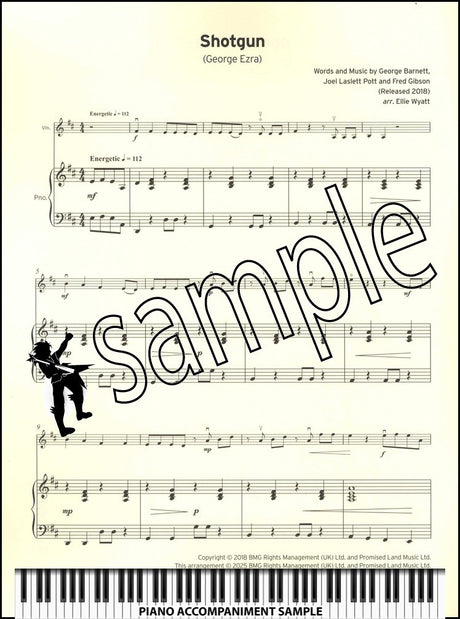 piano accompaniment sample page from Trinity College London Violin Exam Pieces Grade 1 from 2025