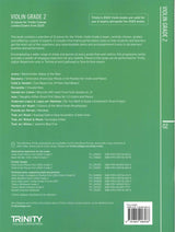 back cover of Trinity College London Violin Exam Pieces Grade 2 from 2025