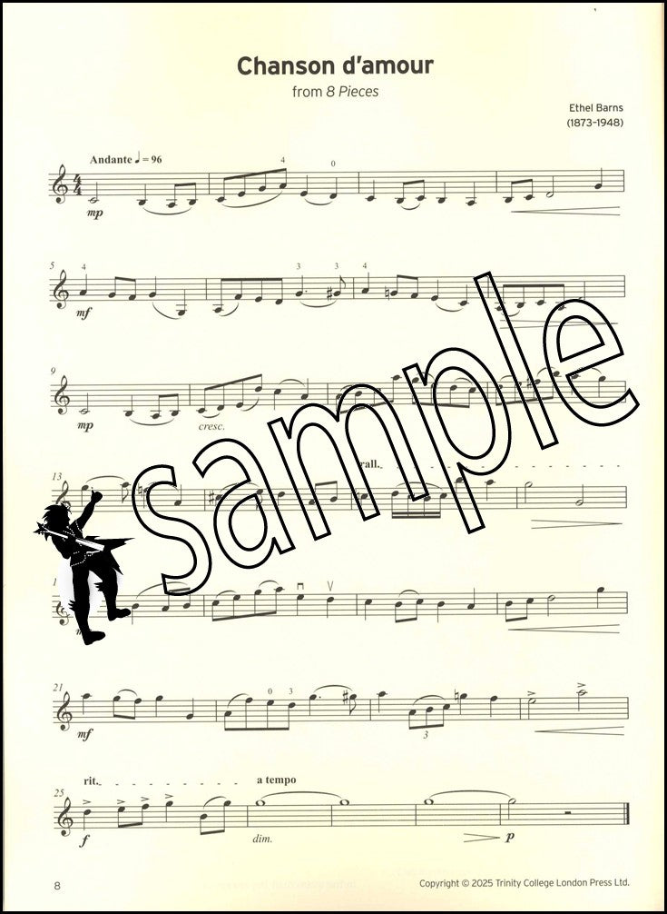 1st sample page from Trinity College London Violin Exam Pieces Grade 3 from 2025