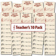 Front of the Hamcor Bookmark showing the names of the lines and spaces, plus all the sharp key signatures with both Major and relative minor names, plus another 9 bookmarks fanned out on the left