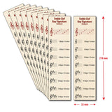 Front of the Hamcor bookmark with the dimension given, 210 mm indicating height, and 55 mm indicating width, and the remaining 9 bookmarks fanned out on the left