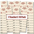 Front of the Hamcor Bookmark showing the names of the lines and spaces, plus all the sharp key signatures with both Major and relative minor names, plus another 9 bookmarks fanned out on the left