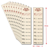 Front of the Hamcor bookmark with the dimension given, 210 mm indicating height, and 55 mm indicating width, and the remaining 9 bookmarks fanned out on the left
