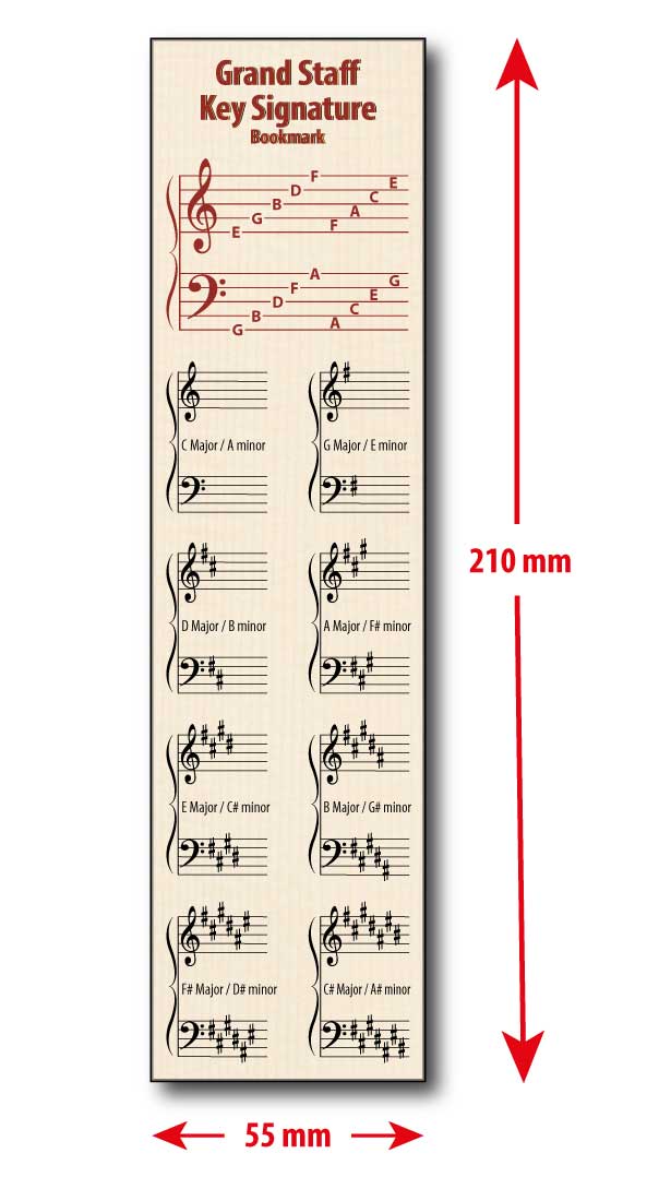 Front of the Hamcor bookmark with the dimension given, 210 mm indicating height, and 55 mm indicating width