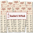 Front of the Hamcor Bookmark showing the names of the lines and spaces, plus all the sharp key signatures with both Major and relative minor names, plus another 9 bookmarks fanned out on the left