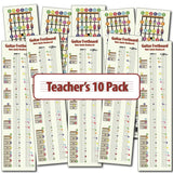 A picture showing all 10 bookmarks, five on top, 5 below, all overlapping
